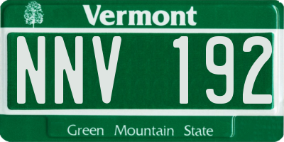 VT license plate NNV192