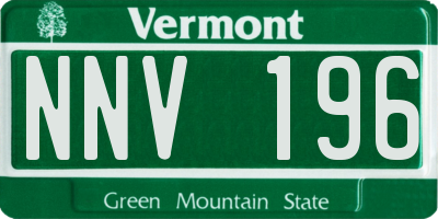 VT license plate NNV196
