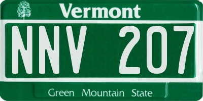 VT license plate NNV207
