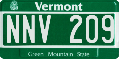 VT license plate NNV209