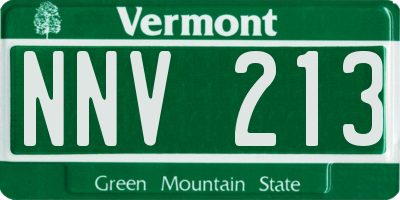 VT license plate NNV213