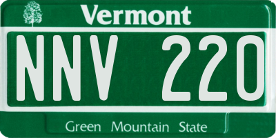 VT license plate NNV220