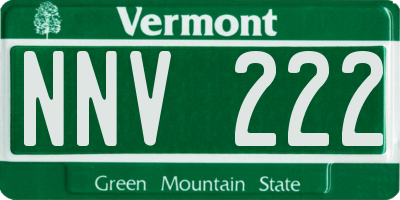VT license plate NNV222