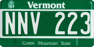 VT license plate NNV223