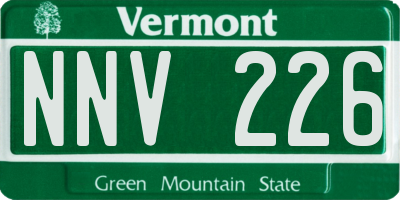 VT license plate NNV226
