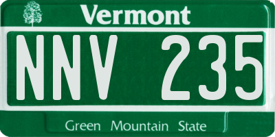 VT license plate NNV235
