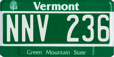 VT license plate NNV236
