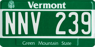 VT license plate NNV239