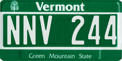 VT license plate NNV244