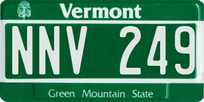 VT license plate NNV249