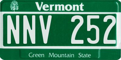 VT license plate NNV252