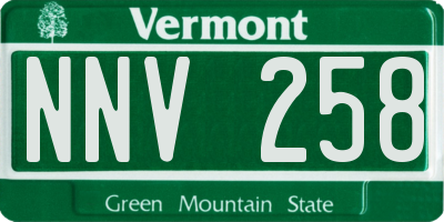 VT license plate NNV258