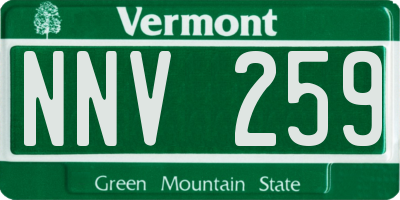 VT license plate NNV259