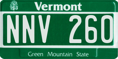 VT license plate NNV260