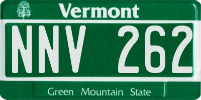 VT license plate NNV262