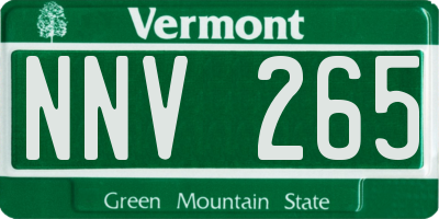 VT license plate NNV265