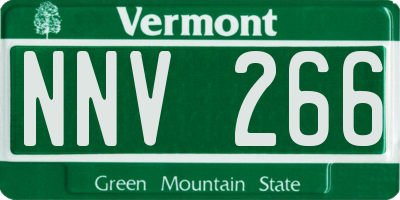 VT license plate NNV266