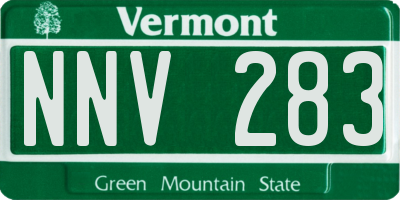 VT license plate NNV283