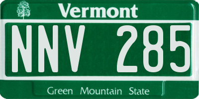 VT license plate NNV285