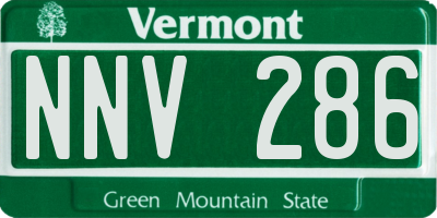VT license plate NNV286