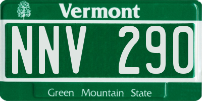 VT license plate NNV290