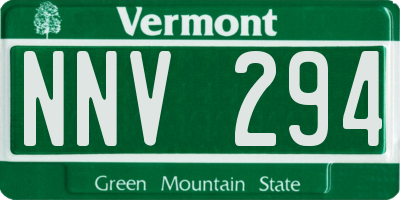 VT license plate NNV294