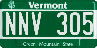 VT license plate NNV305