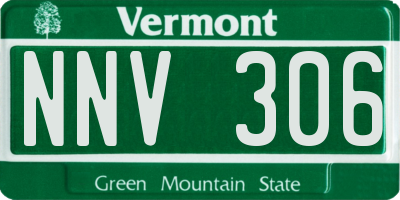 VT license plate NNV306