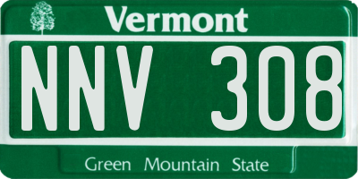 VT license plate NNV308