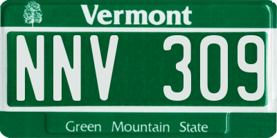 VT license plate NNV309