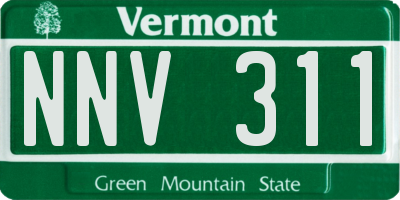 VT license plate NNV311