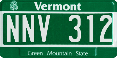VT license plate NNV312