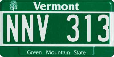 VT license plate NNV313