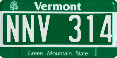 VT license plate NNV314