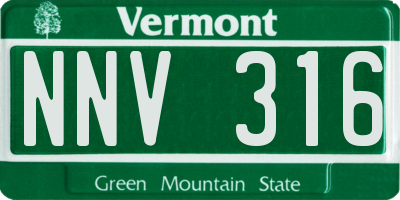VT license plate NNV316