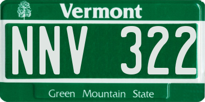VT license plate NNV322