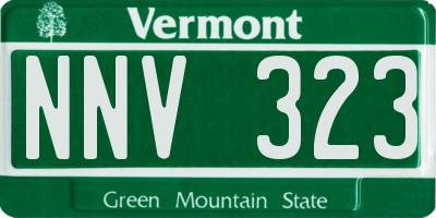 VT license plate NNV323