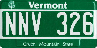 VT license plate NNV326