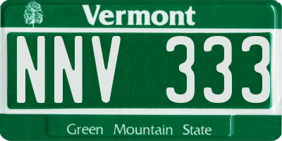 VT license plate NNV333