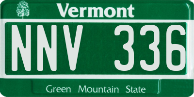 VT license plate NNV336
