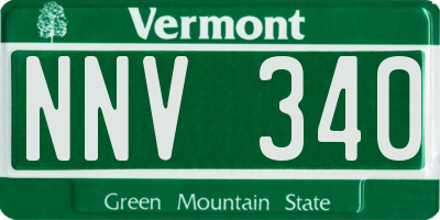 VT license plate NNV340
