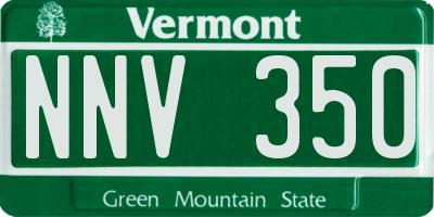 VT license plate NNV350
