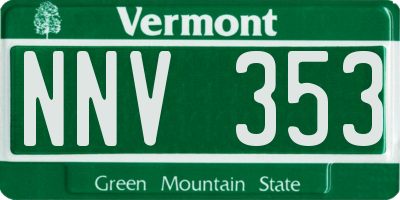 VT license plate NNV353