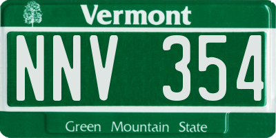 VT license plate NNV354