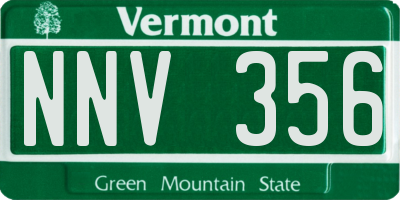 VT license plate NNV356