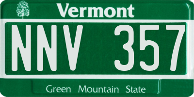 VT license plate NNV357