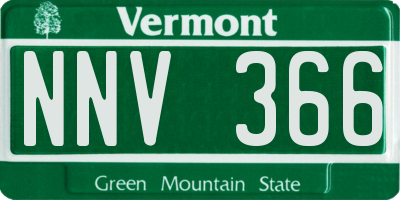 VT license plate NNV366