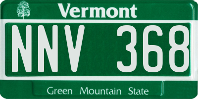 VT license plate NNV368