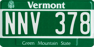VT license plate NNV378