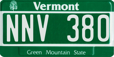 VT license plate NNV380